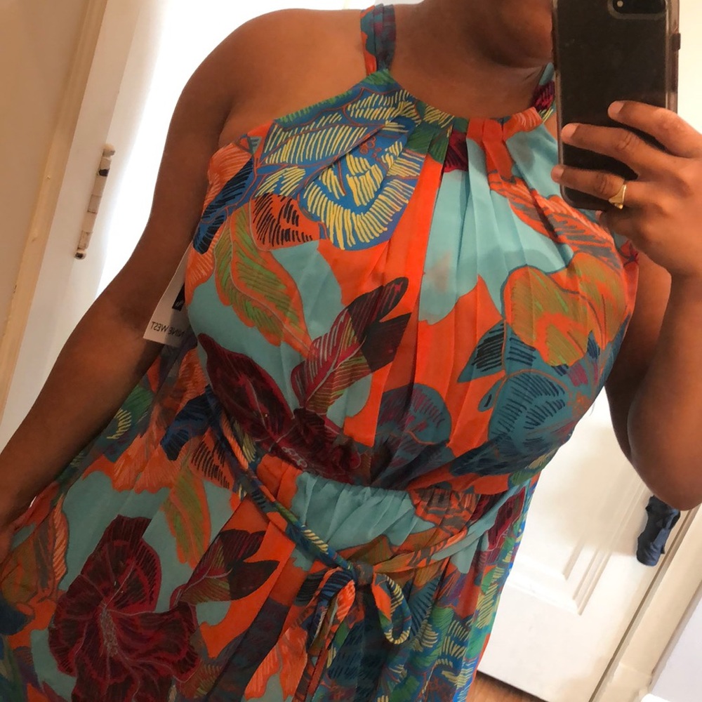 Nine West  Maxi Dress Multi Color Floral